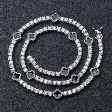 Iced Out Tennis Chain Necklace with Zircon and Drip Oil Finish for Women | Caratix Jewelry - CaratixJewelry
