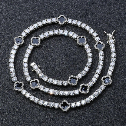 Iced Out Tennis Chain Necklace with Zircon and Drip Oil Finish for Women | Caratix Jewelry - CaratixJewelry
