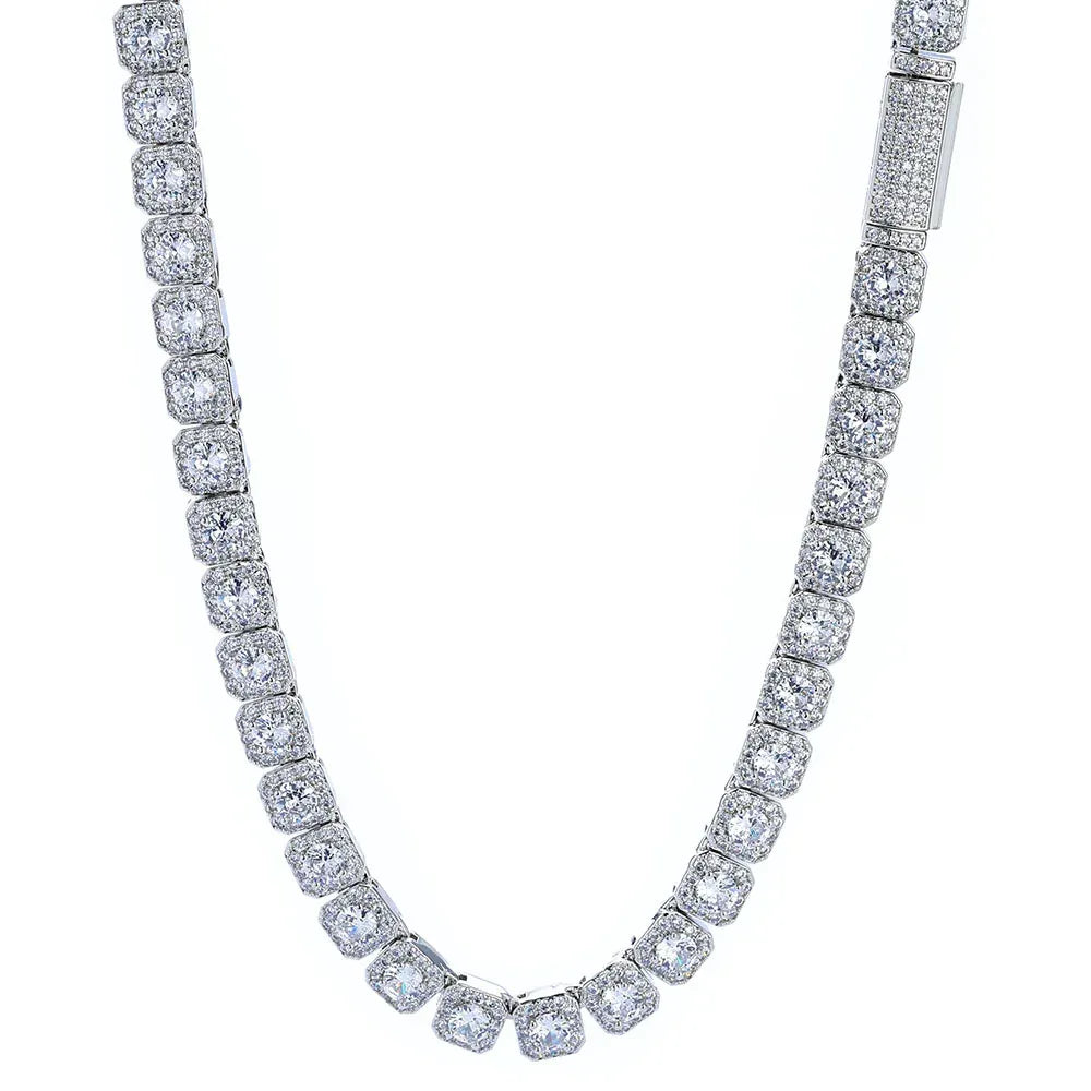 Hip Hop Bling 7mm S925 Silver CZ Ice Cube Link Necklace – Custom Women’s Luxury Jewelry | Caratix Jewelry - CaratixJewelry
