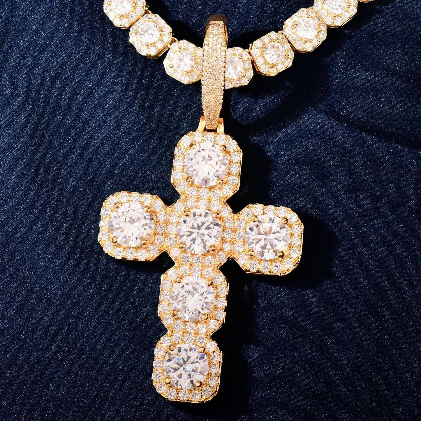 CZ Cross Pendant Necklace | Hip Hop Punk Streetwear Jewelry - CaratixJewelry