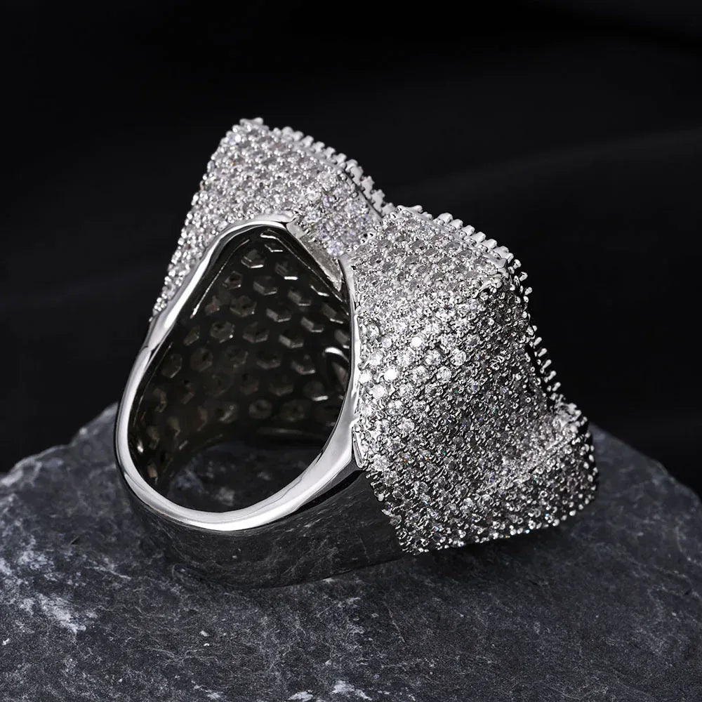 Alphabet Zircon Ring with Full s for Women | High-End Trendy Hip Hop Jewelry | Caratix Jewelry - CaratixJewelry