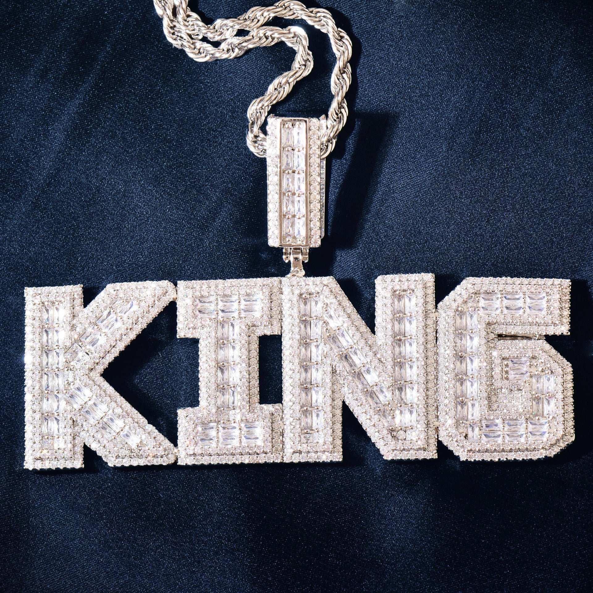 Baguette Iced Out Letter Pendant | DIY Hip Hop Custom Initial Necklace Jewelry - CaratixJewelry