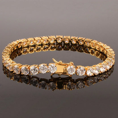 Tennis Chain Bracelet with Copper & Zircon | Trendy Single Row Hip Hop Jewelry | Caratix Jewelry - CaratixJewelry
