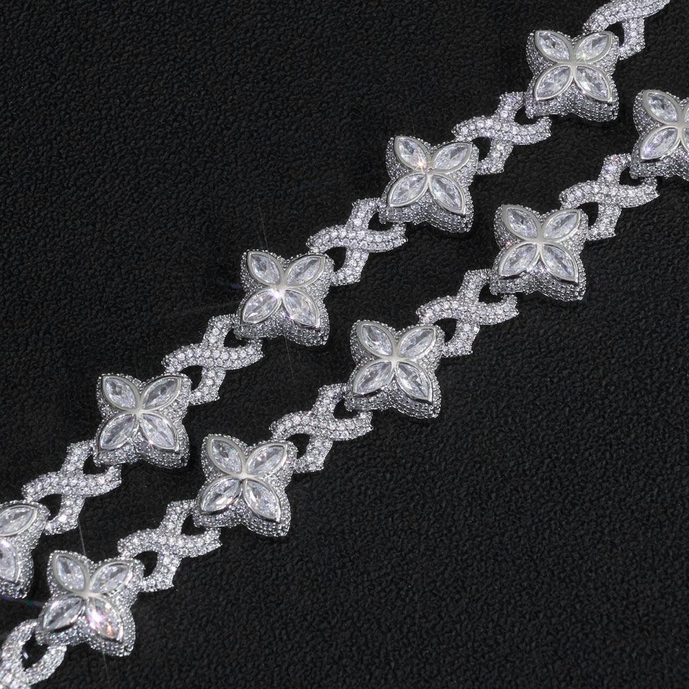 8mm Men's Thorn & Infinity 8 Clover Chain | Iced Out Zircon Necklace & Bracelet | Custom Gold Chain Rapper Style | Caratix - CaratixJewelry