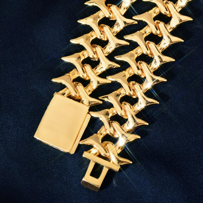 Iced Out Mustache Cuban Chain Necklace with Copper & Zircon | Hip Hop Jewelry | Caratix Jewelry - CaratixJewelry