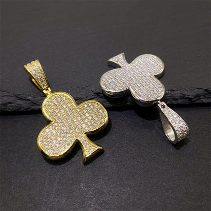 S925 Silver Moissanite Plum Blossom Pendant | Iced Out Flower Charm for Tennis Chains | Caratix
