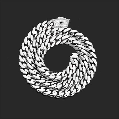 Polished Cuban Chain Necklace 14K Gold Tone Hip Hop Jewelry for Men | Caratix Jewelry - CaratixJewelry