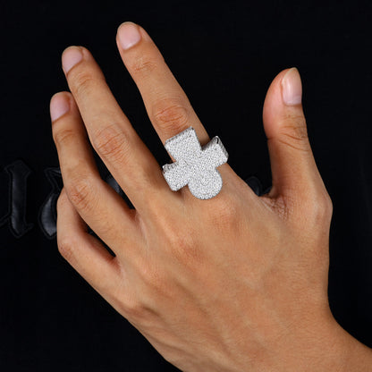 Iced Out Moissanite Ankh Cross Ring S925 Hip Hop | Caratix