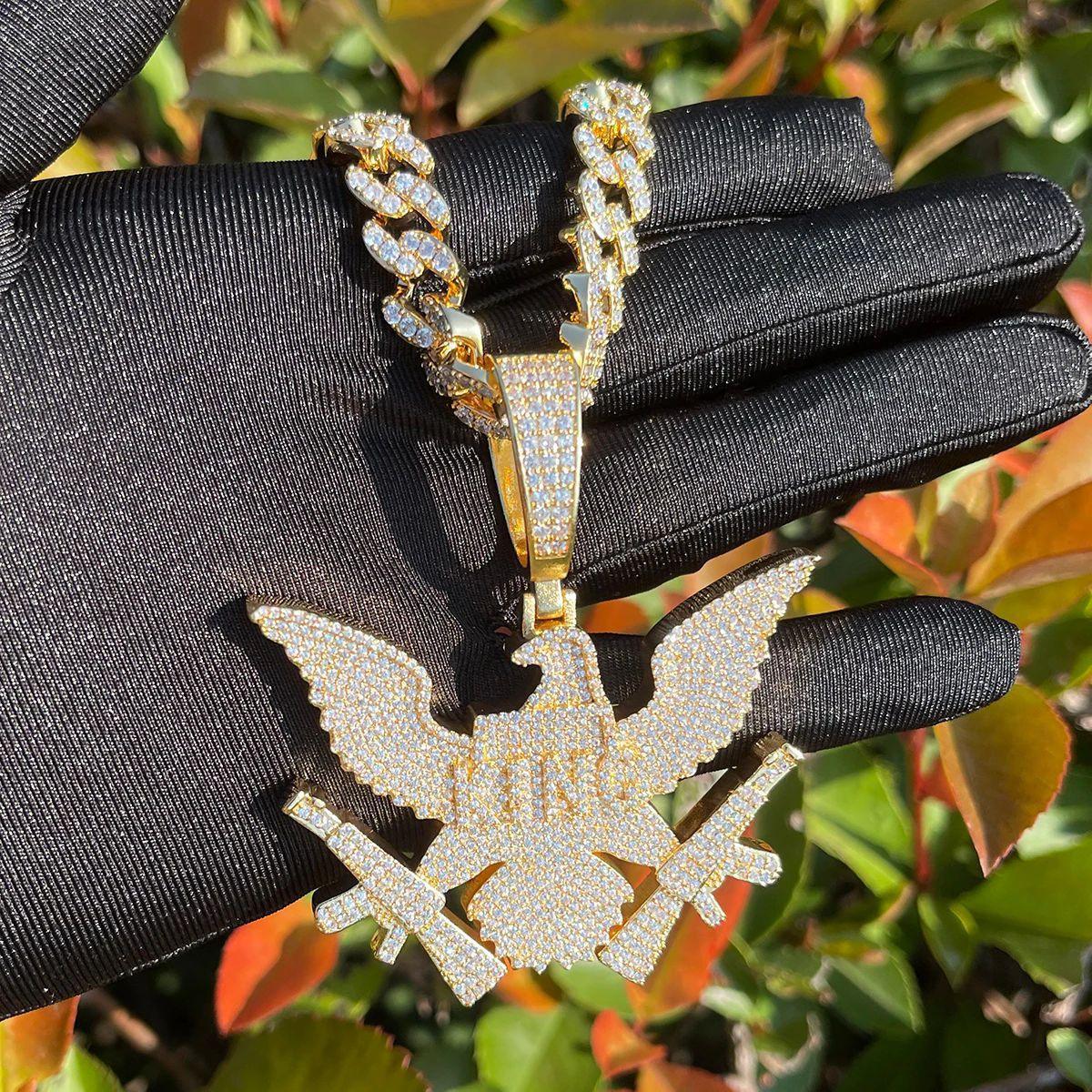 Men's Glacier Sculpture Necklace | Premium Copper CZ Weapon Jewelry Caratix - CaratixJewelry