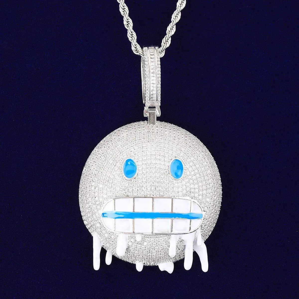 Men's "Mean Mug" Emoji Necklace | Funny & Aggressive Hip Hop Jewelry - CaratixJewelry
