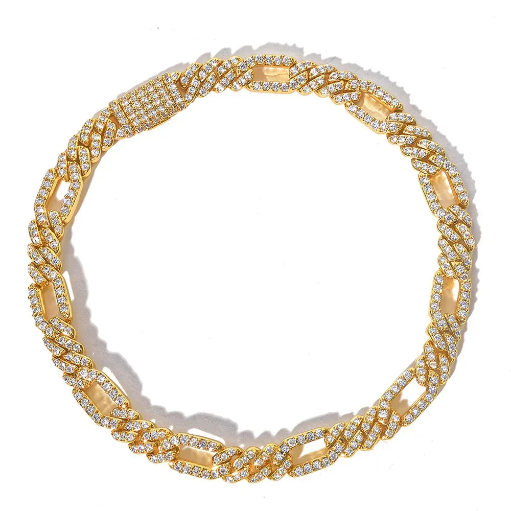 Custom 7mm 3-to-1 Iced Cuban Chain | Figaro Style - CaratixJewelry