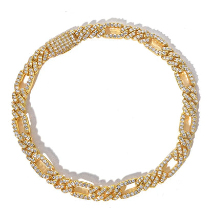 Custom 7mm 3-to-1 Iced Cuban Chain | Figaro Style - CaratixJewelry