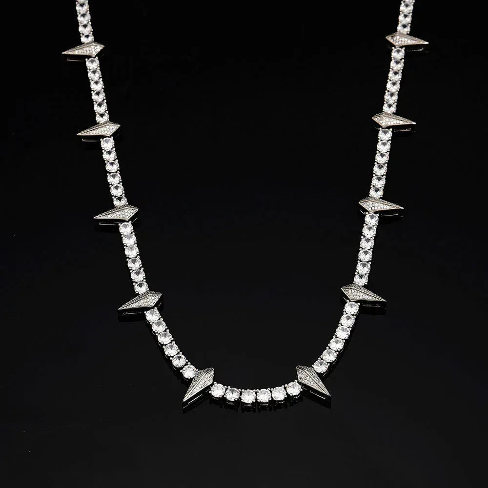 5mm Panther Tennis Chain S925 Silver Moissanite Rapper Necklace | Caratix Jewelry - CaratixJewelry