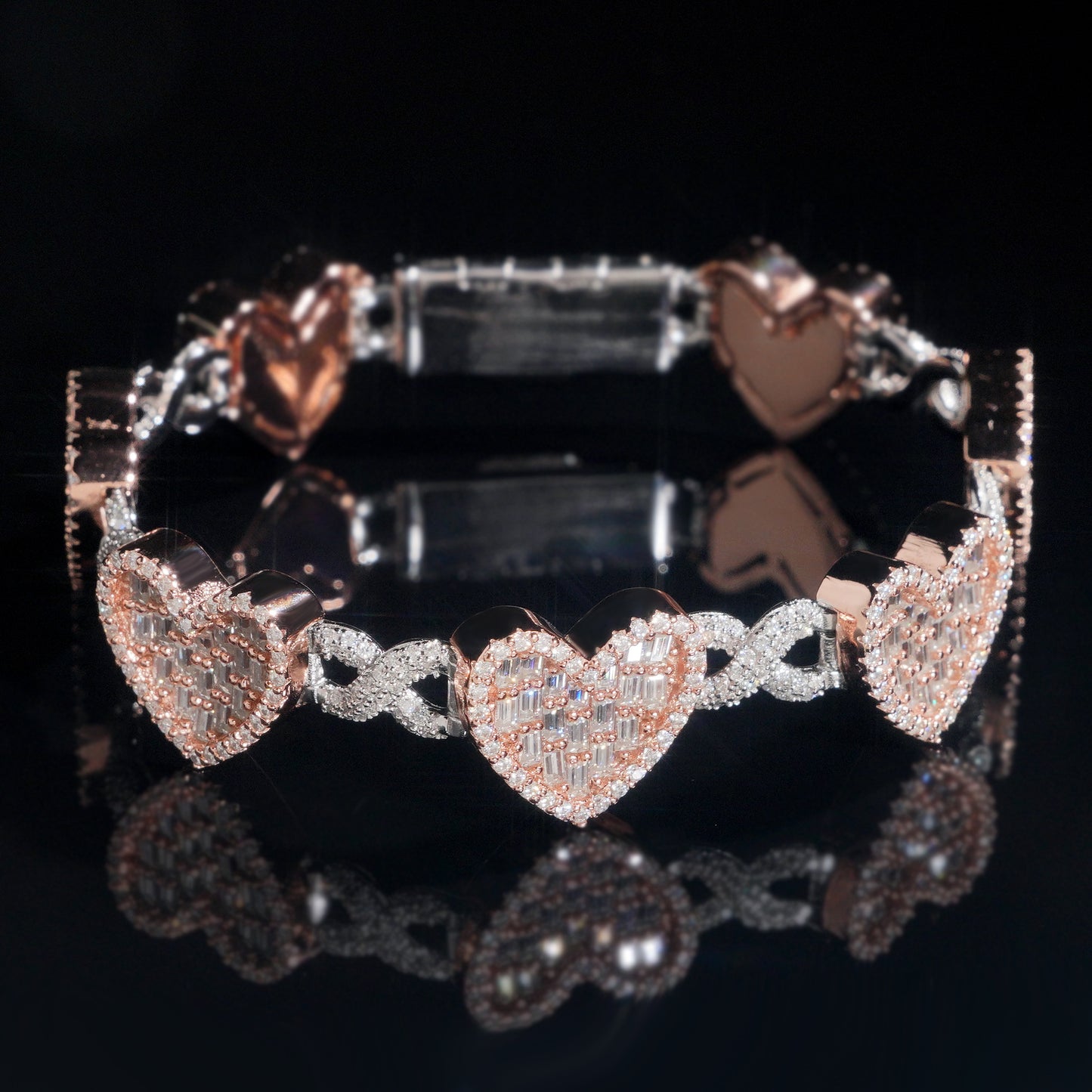 14mm S925 Sterling Silver Heart Moissanite Cuban Link Chain | Iced Out Heart Chain | Caratix