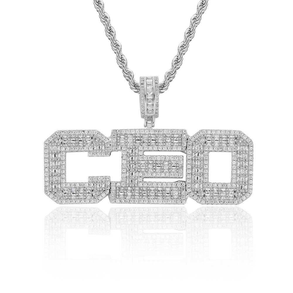 T-Shaped Zircon Letter Pendant Necklace with Gold Plating for Men | Caratix Jewelry - CaratixJewelry