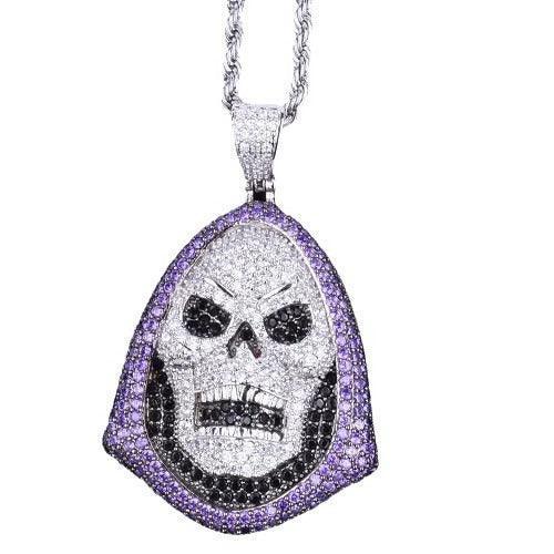 Men's Full Flood CZ Gothic Necklace | Premium Copper Biker Jewelry Caratix - CaratixJewelry