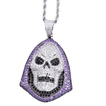Men's Full Flood CZ Gothic Necklace | Premium Copper Biker Jewelry Caratix - CaratixJewelry