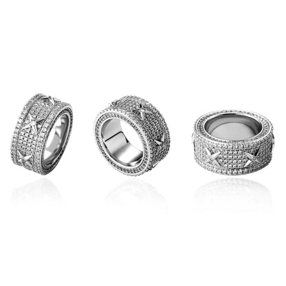 Unisex Vintage Iced Out Ring | Full Micro-Pave Round Band | Caratix