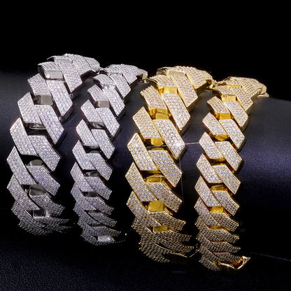 Rapper Iced Out Chain Four Row Cuban Zircon - CaratixJewelry