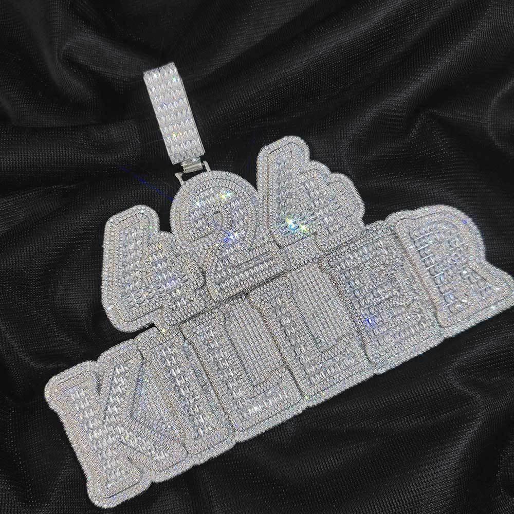 Round and Square Mixed Zircon Letter Pendant Necklace for Men and Women | Caratix Jewelry - CaratixJewelry