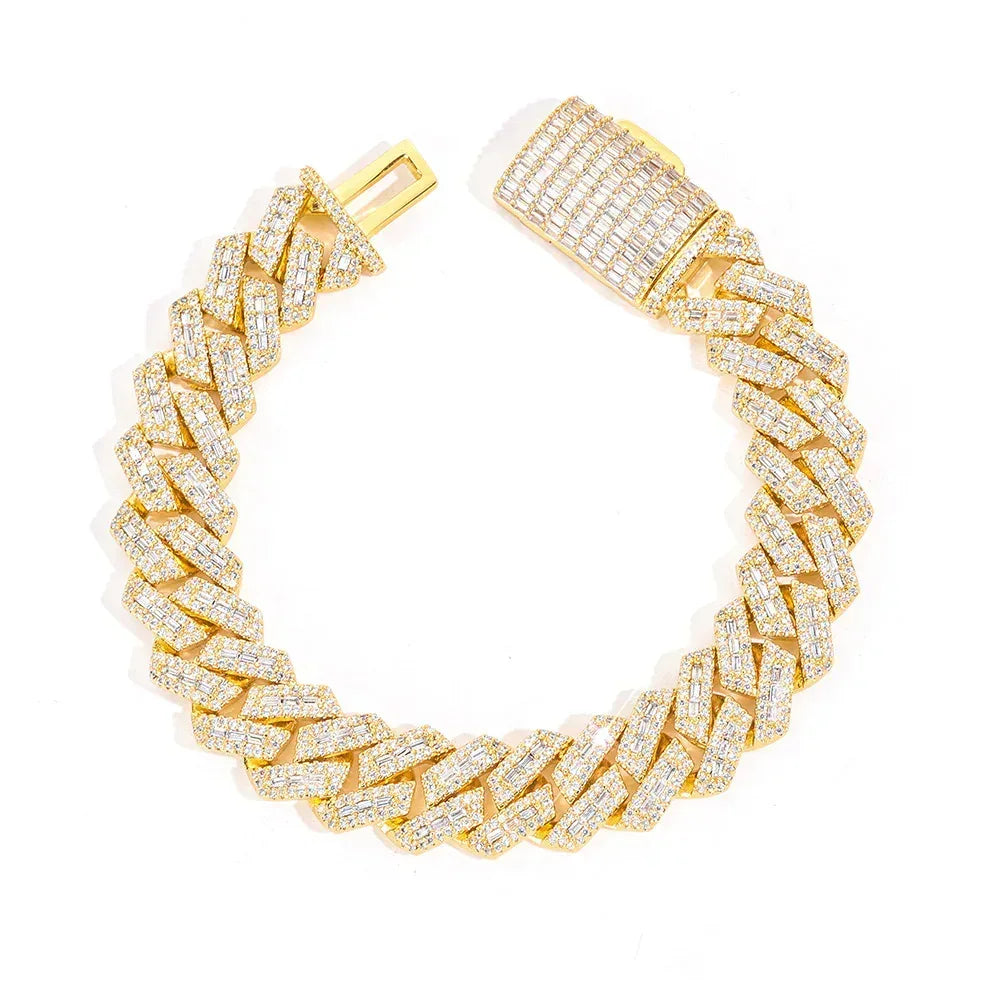 Custom 14mm Cuban Chain Bracelet - CaratixJewelry
