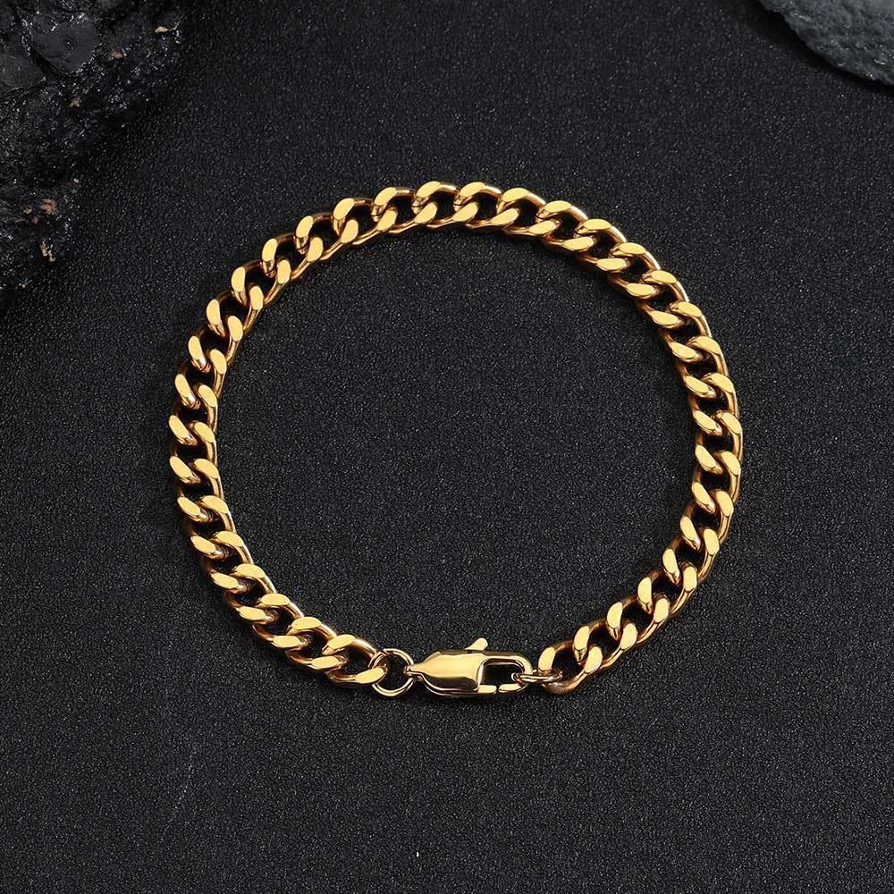 6mm Cuban Link Bracelet with Stainless Steel and Titanium Steel - CaratixJewelry