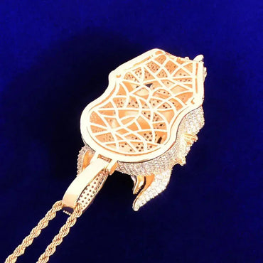 Men's Skeleton Head Necklace | Premium Copper CZ Gothic Jewelry Caratix - CaratixJewelry