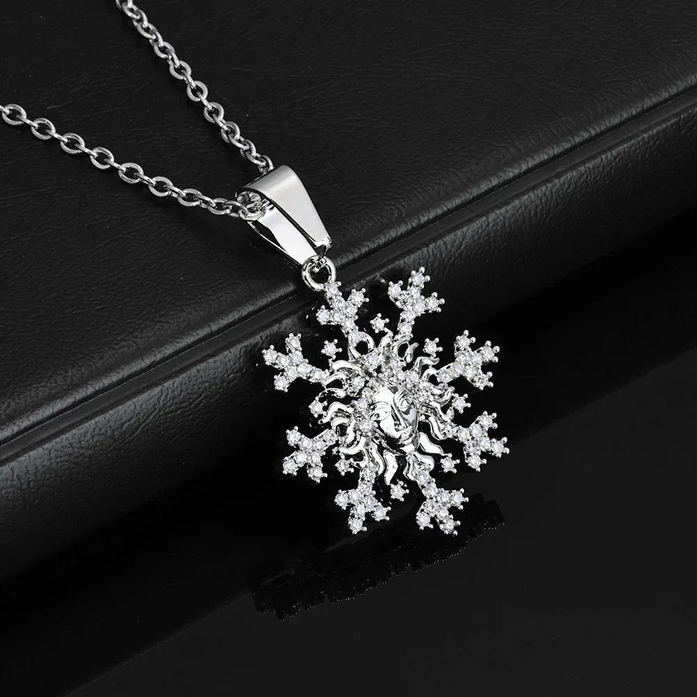 Custom Snowflake Portrait Pendant Necklace for Women | Trendy Hip Hop Jewelry – Caratix Jewelry - CaratixJewelry