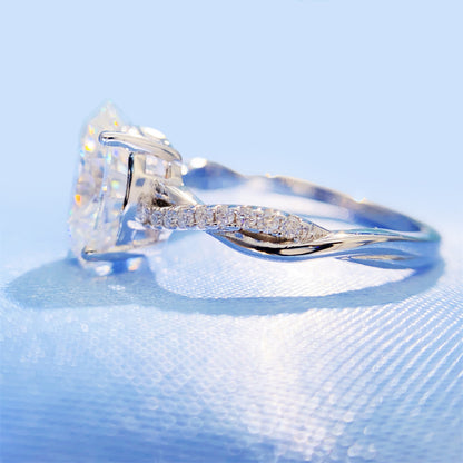 2026 Summer New S925 Silver 3ct Oval Moissanite Ring | 3 Carat D VVS1 Solitaire | Caratix