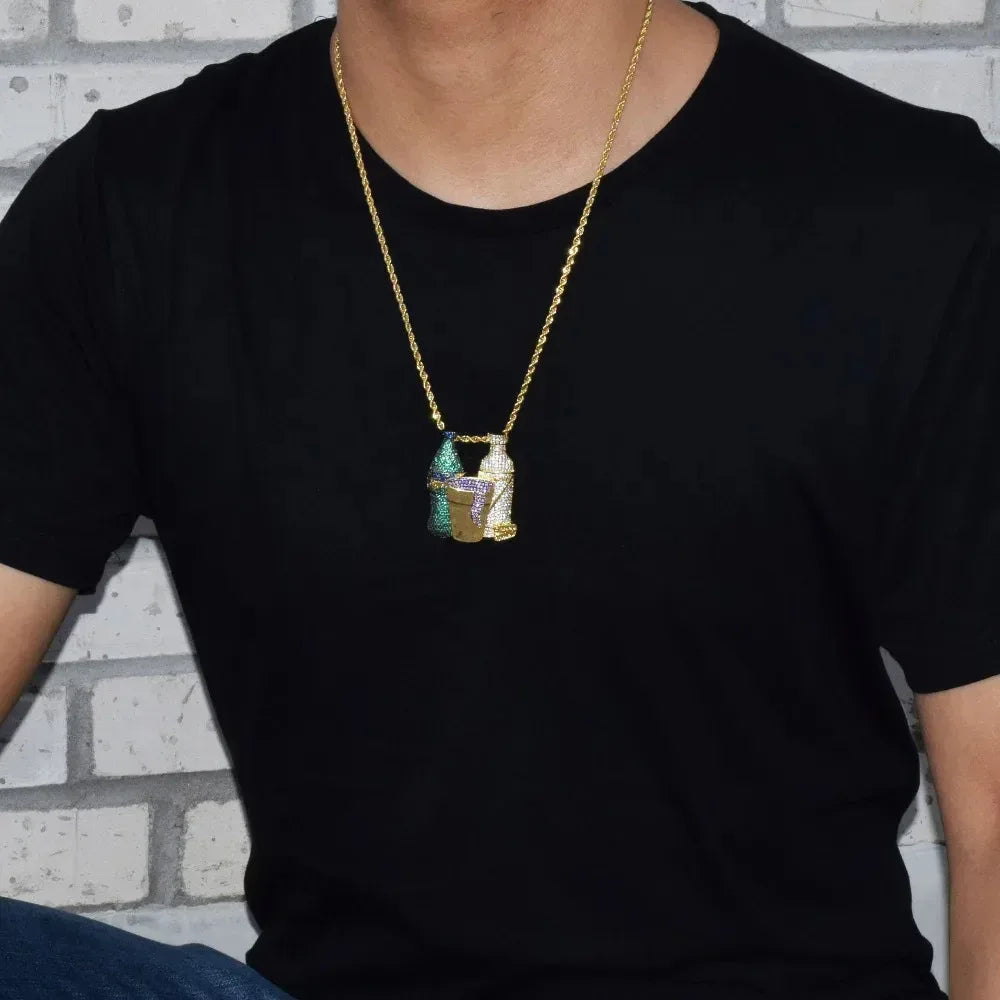 Men's "Cheers" Celebration Necklace | Premium Copper CZ Party Jewelry Caratix - CaratixJewelry