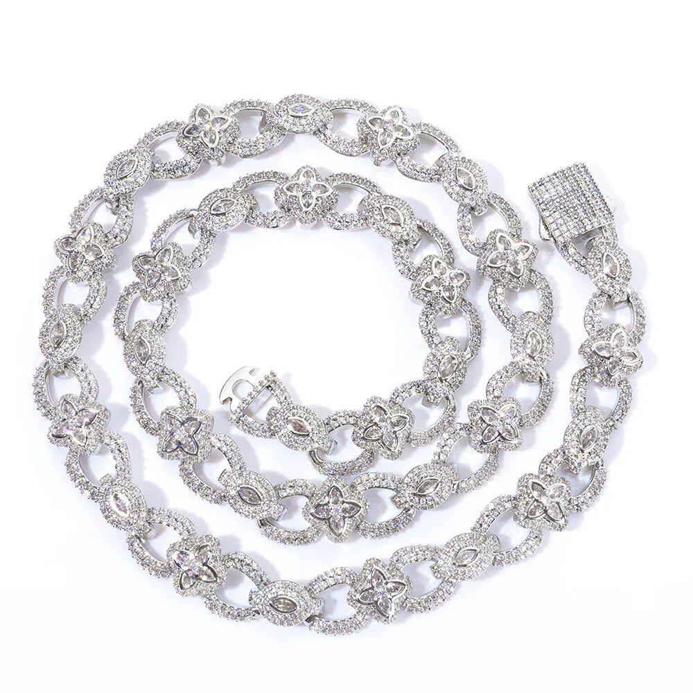 11mm Men's Infinity 8 Clover Chain | Heavy Iced Out Zircon Necklace | Custom Hip Hop Bling | Caratix - CaratixJewelry
