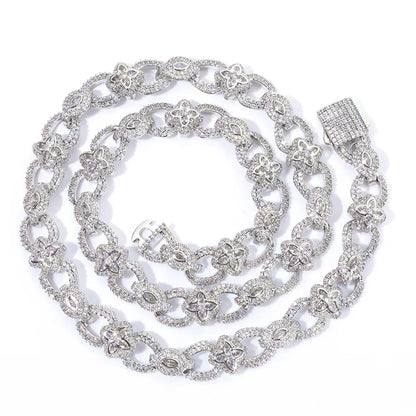 11mm Men's Infinity 8 Clover Chain | Heavy Iced Out Zircon Necklace | Custom Hip Hop Bling | Caratix - CaratixJewelry