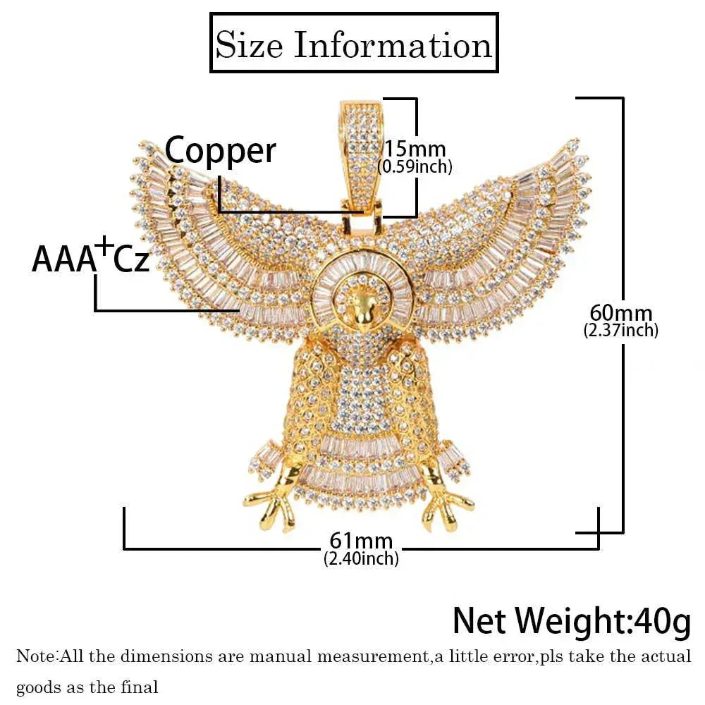 Solid Eagle Pendant Necklace with Micro-Pave Zircon for Men | Caratix Jewelry - CaratixJewelry