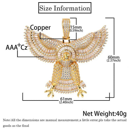 Solid Eagle Pendant Necklace with Micro-Pave Zircon for Men | Caratix Jewelry - CaratixJewelry
