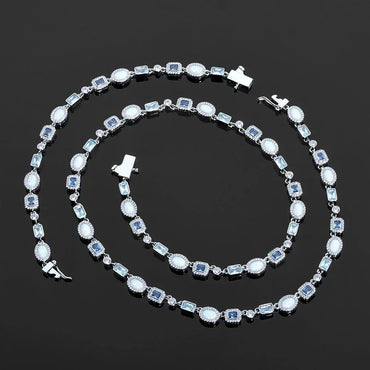 Custom 6mm Colorful Gemstone & Opal Necklace | Niche Iced Out Jewelry | Caratix - CaratixJewelry