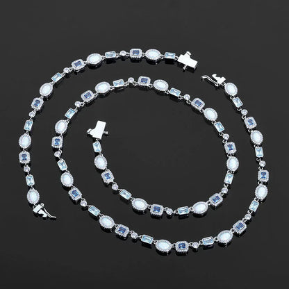 Custom 6mm Colorful Gemstone & Opal Necklace | Niche Iced Out Jewelry | Caratix - CaratixJewelry