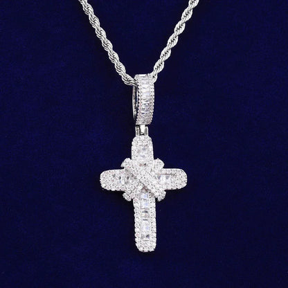 Iced Out "X" Cross Pendant | Women's Opium Style Y2K Necklace - CaratixJewelry