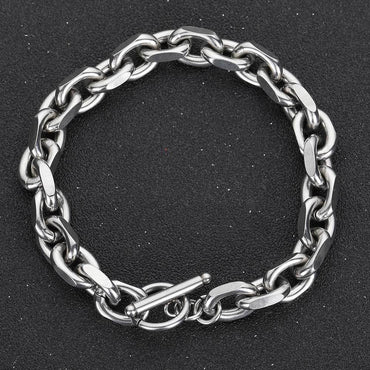 Cross O-Link Stainless Steel Bracelet with Gold Plating for Men | Caratix Jewelry - CaratixJewelry