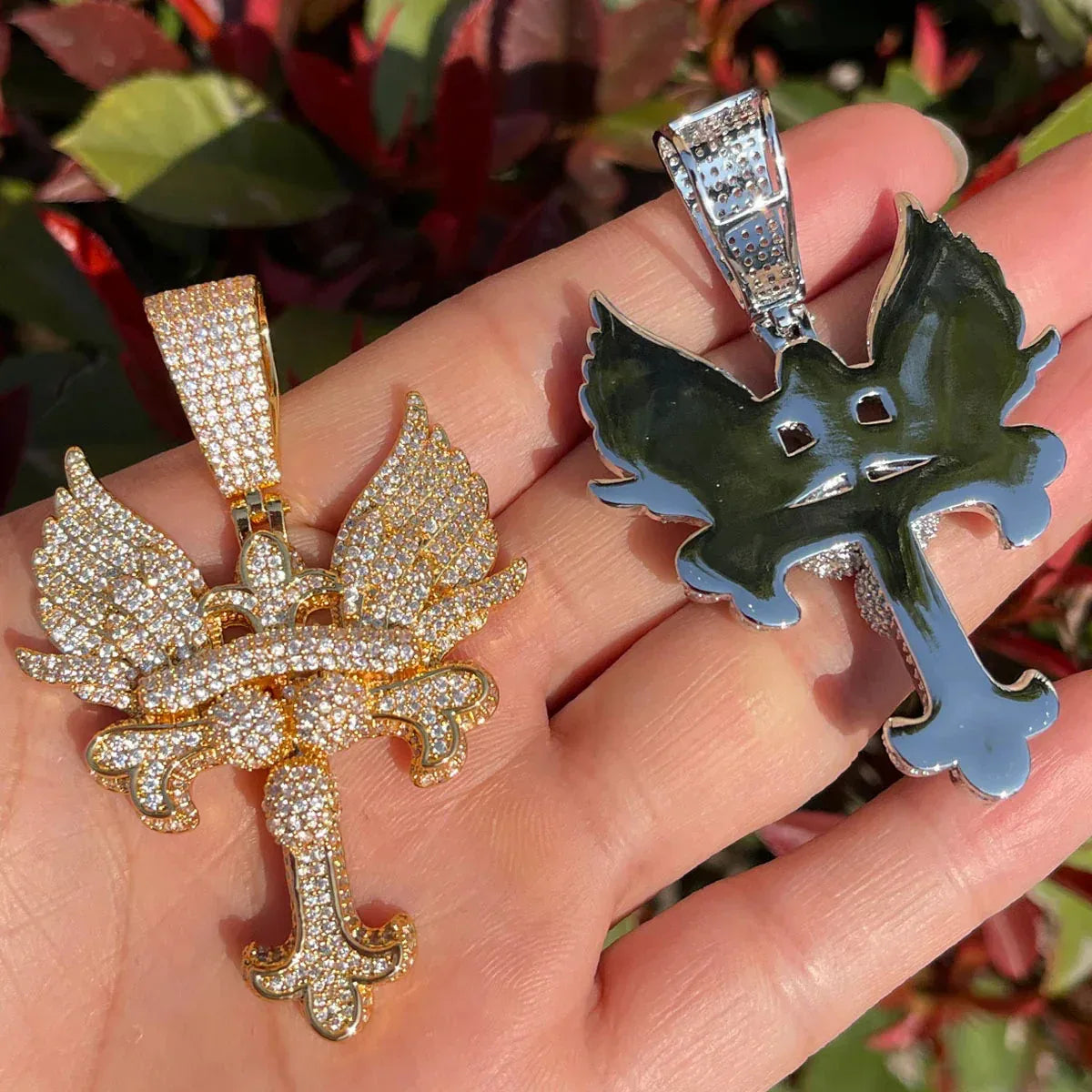 Men's Angel Wings Necklace | Premium Copper CZ Guardian Jewelry - CaratixJewelry