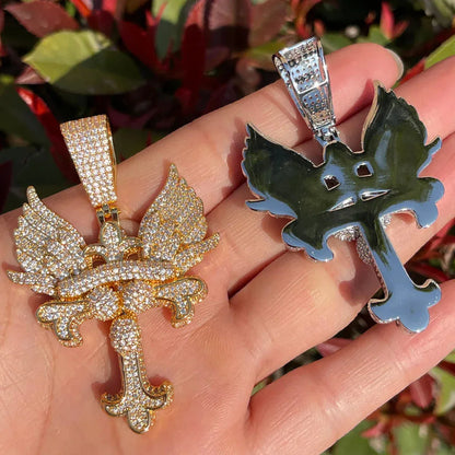 Men's Angel Wings Necklace | Premium Copper CZ Guardian Jewelry - CaratixJewelry