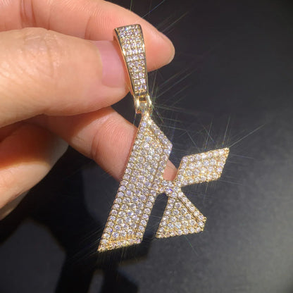 Iced Out Letter & Number Pendant | CZ Hip Hop Bling Fashion Necklace - CaratixJewelry