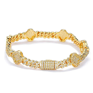 Custom 6mm Cuban Chain Bracelet with Zircon Stones for Men | Luxury Hip Hop Jewelry – Caratix Jewelry - CaratixJewelry