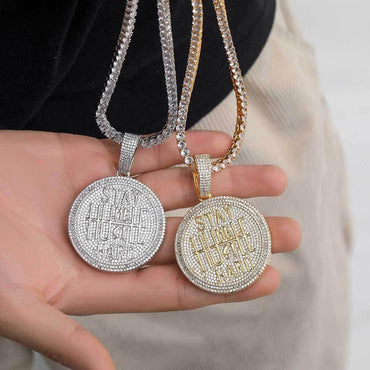 High-Quality Letter Pendant Necklace with Full Zircon Stones for Men | Caratix Jewelry - CaratixJewelry