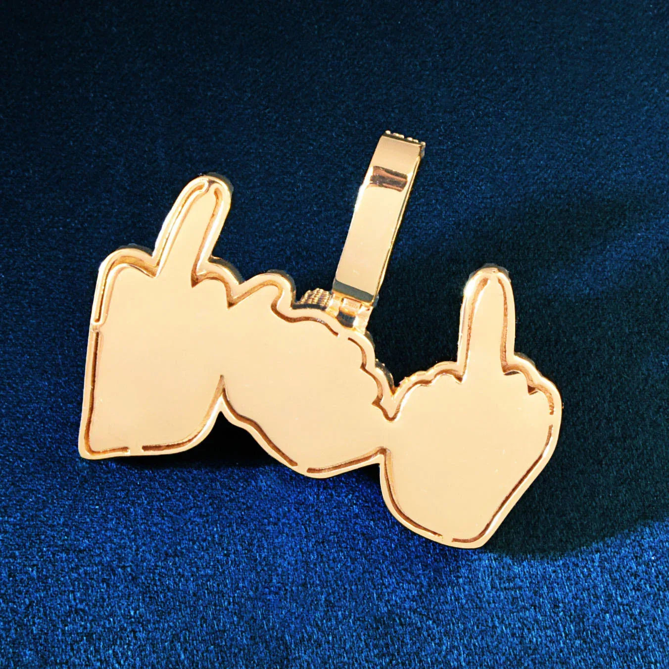 Hand Gesture Pendant Necklace | CZ Iced Out Hip Hop Rapper Streetwear Jewelry - CaratixJewelry