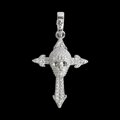 Men's Gothic Reaper Necklace | Premium Copper CZ Biker & Hip Hop Jewelry - CaratixJewelry