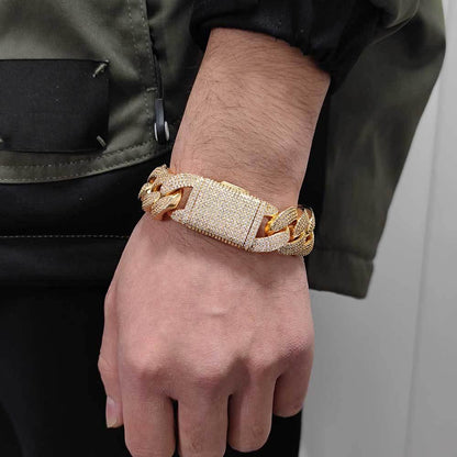 20mm Four-Row Bubble Cuban Link Necklace Zircon - CaratixJewelry