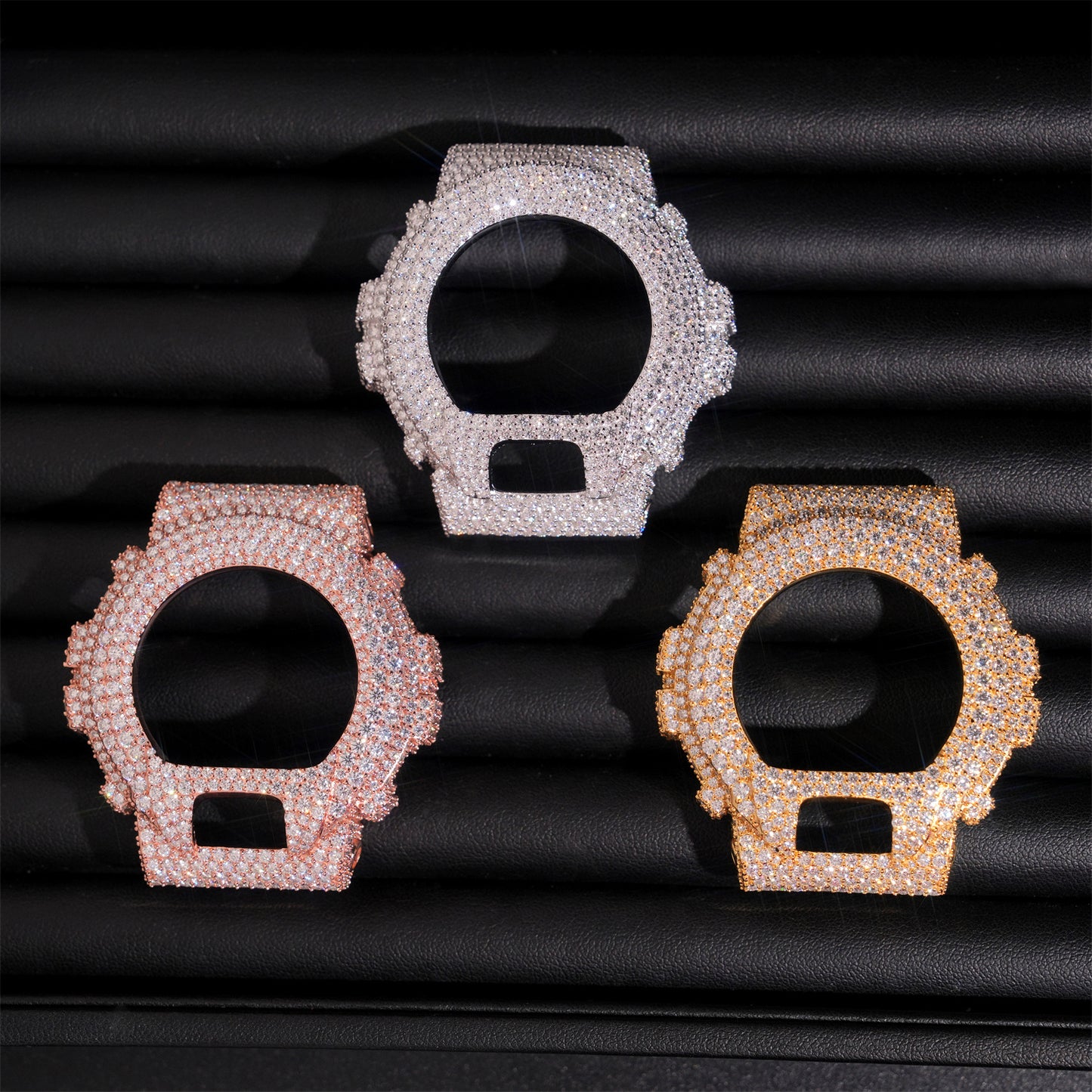 Custom S925 Silver Moissanite Watch Case | Iced Out Watch Bezel & Cover | Caratix