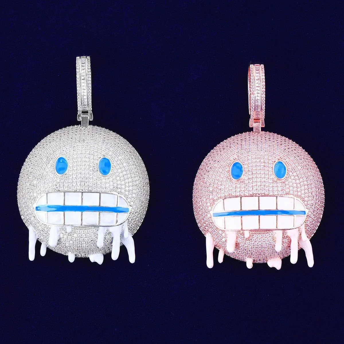 Men's "Mean Mug" Emoji Necklace | Funny & Aggressive Hip Hop Jewelry - CaratixJewelry