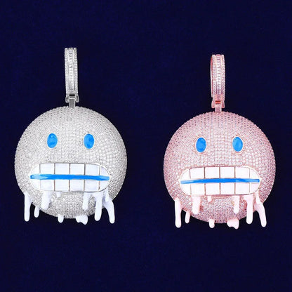 Men's "Mean Mug" Emoji Necklace | Funny & Aggressive Hip Hop Jewelry - CaratixJewelry