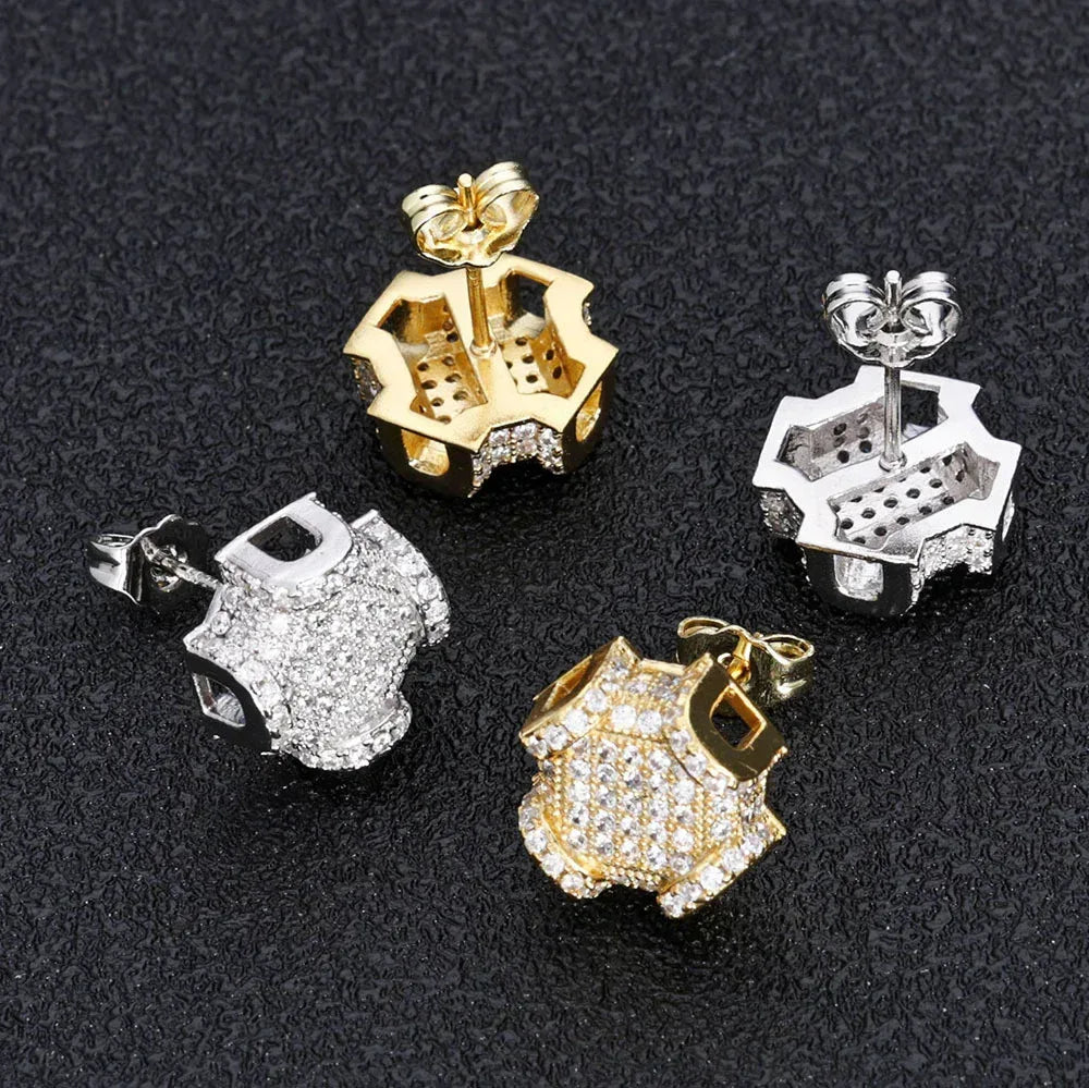 Custom S925 Sterling Silver Moissanite Stud Earrings for Men | Luxury Hip Hop Jewelry – Caratix Jewelry - CaratixJewelry